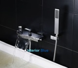Interior Blue Wall-mount Waterfall Tub Faucet